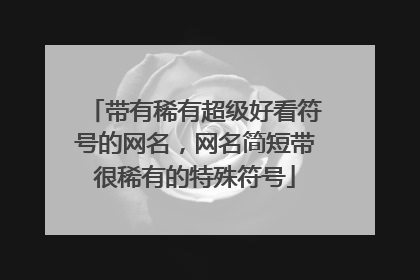 带有稀有超级好看符号的网名,网名简短带很稀有的特殊符号
