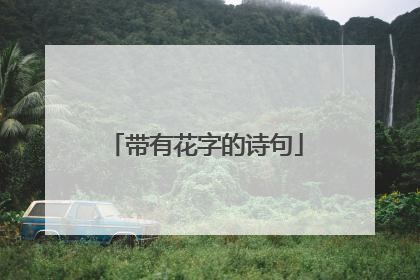 带有花字的诗句