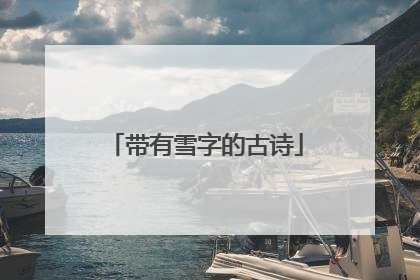 带有雪字的古诗