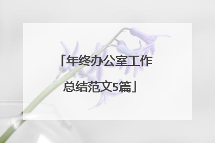 年终办公室工作总结范文5篇