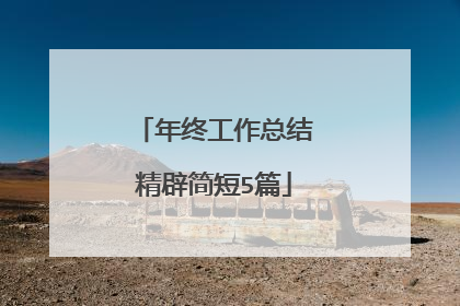 年终工作总结精辟简短5篇
