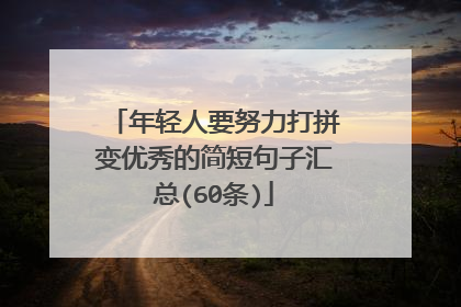 年轻人要努力打拼变优秀的简短句子汇总(60条)