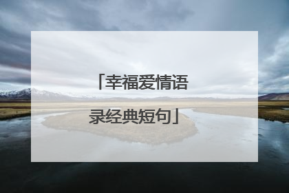 幸福爱情语录经典短句