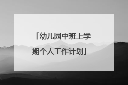 幼儿园中班上学期个人工作计划