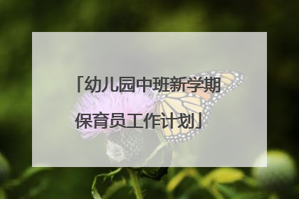 幼儿园中班新学期保育员工作计划