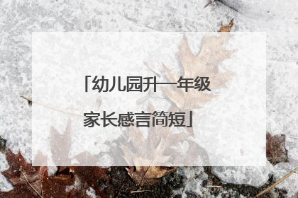 幼儿园升一年级家长感言简短