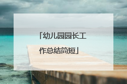 幼儿园园长工作总结简短