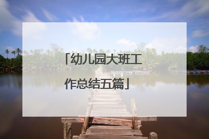 幼儿园大班工作总结五篇