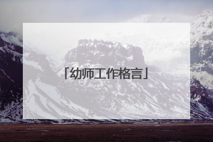幼师工作格言