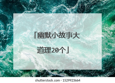 幽默小故事大道理20个