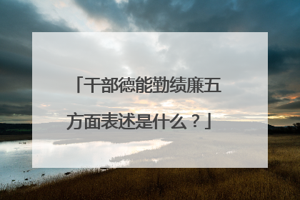 干部德能勤绩廉五方面表述是什么？