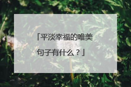 平淡幸福的唯美句子有什么？