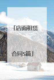 店面租赁合同5篇