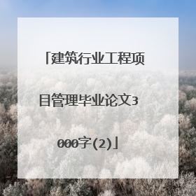 建筑行业工程项目管理毕业论文3000字(2)