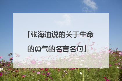 张海迪说的关于生命的勇气的名言名句