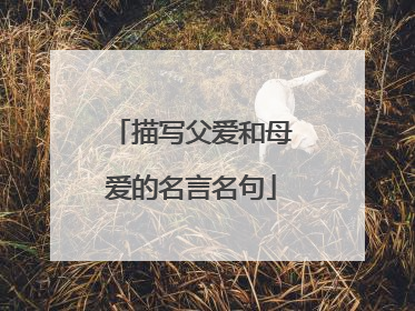 描写父爱和母爱的名言名句