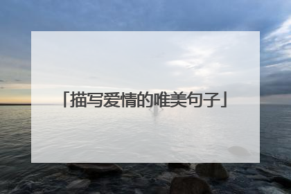 描写爱情的唯美句子