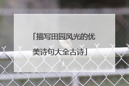 描写田园风光的优美诗句大全古诗