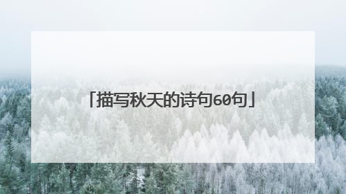 描写秋天的诗句60句
