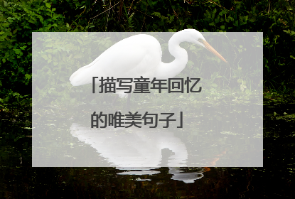 描写童年回忆的唯美句子