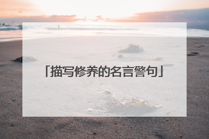 描写修养的名言警句