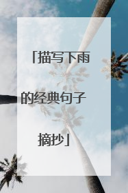 描写下雨的经典句子摘抄