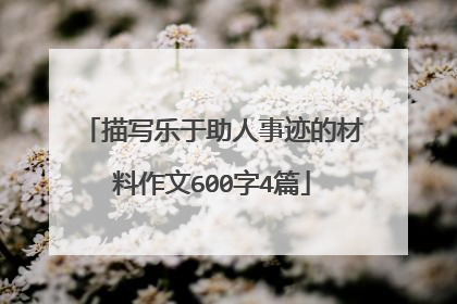 描写乐于助人事迹的材料作文600字4篇