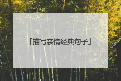 描写亲情经典句子