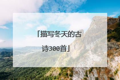 描写冬天的古诗300首