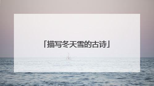 描写冬天雪的古诗