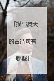 描写夏天的古诗句有哪些
