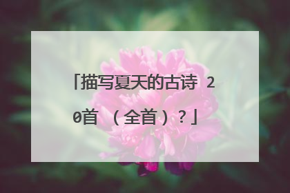 描写夏天的古诗 20首 （全首）？