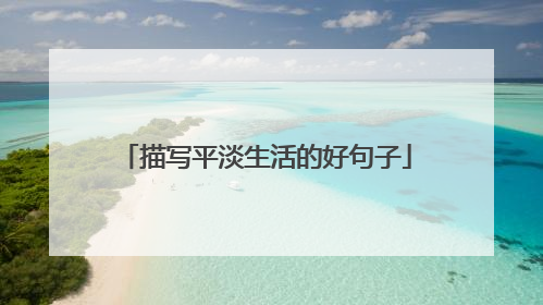 描写平淡生活的好句子