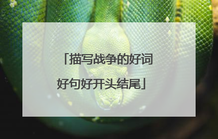 描写战争的好词好句好开头结尾