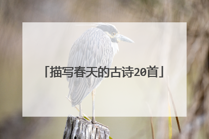 描写春天的古诗20首