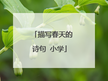 描写春天的诗句 小学