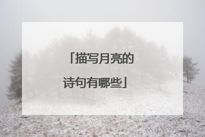 描写月亮的诗句有哪些