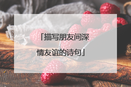 描写朋友间深情友谊的诗句