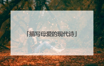 描写母爱的现代诗