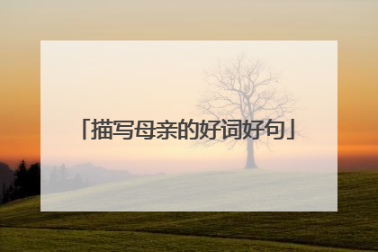 描写母亲的好词好句