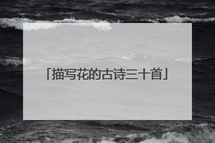 描写花的古诗三十首
