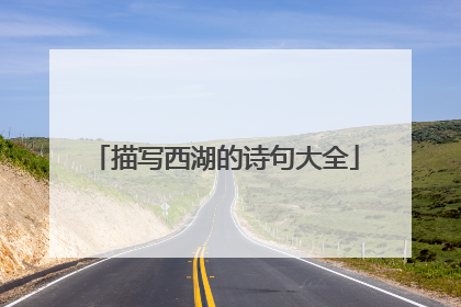 描写西湖的诗句大全