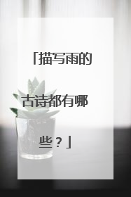 描写雨的古诗都有哪些？