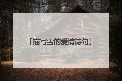描写雪的爱情诗句