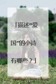 描述“爱国”的小诗有哪些?