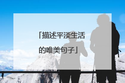 描述平淡生活的唯美句子