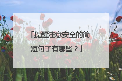 提醒注意安全的简短句子有哪些？