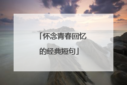 怀念青春回忆的经典短句