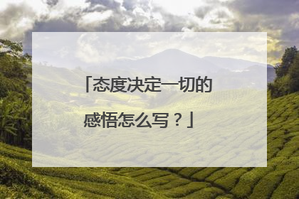 态度决定一切的感悟怎么写?