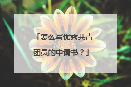 怎么写优秀共青团员的申请书？